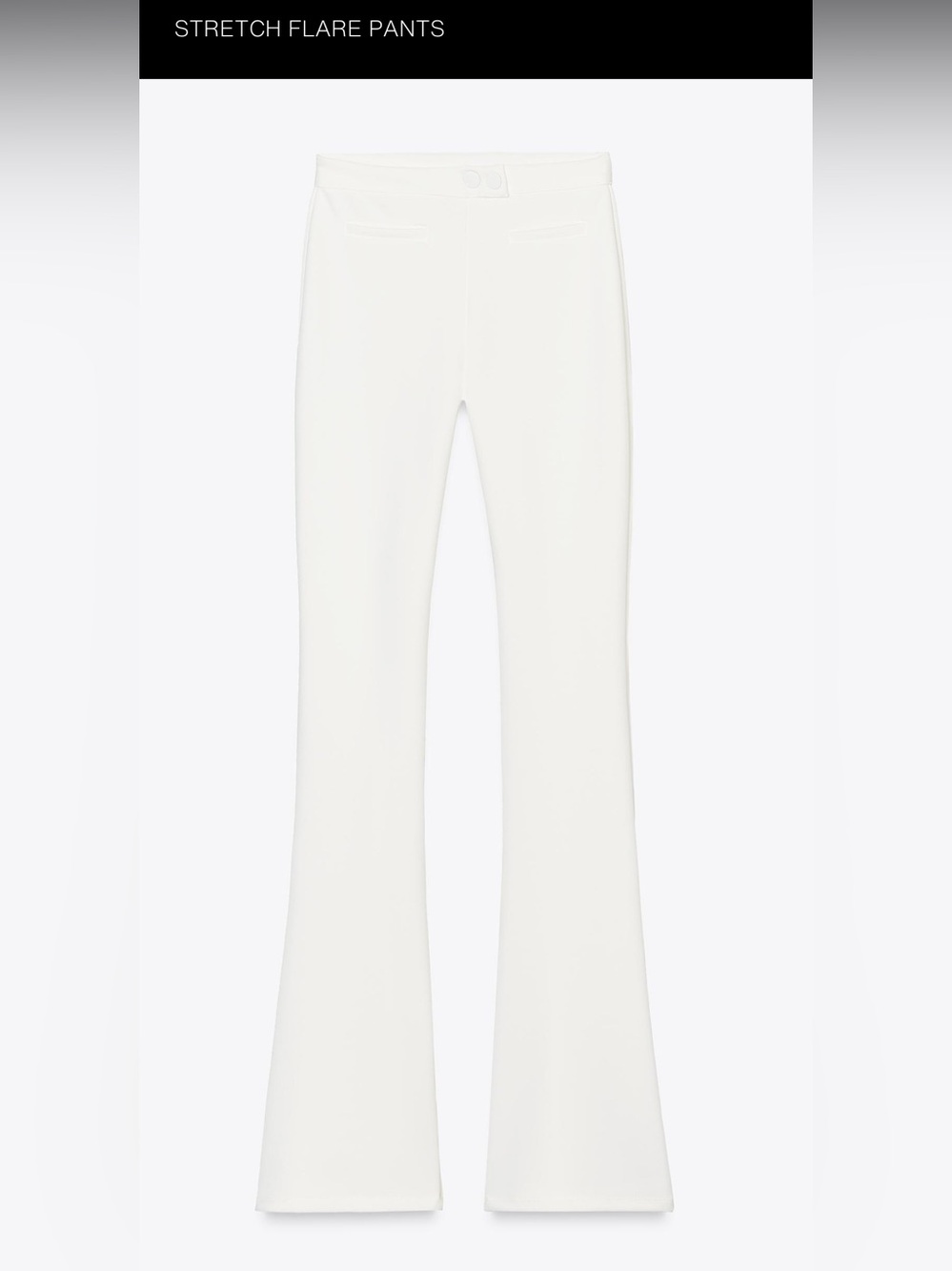 Zara Stretch White Flare Pant